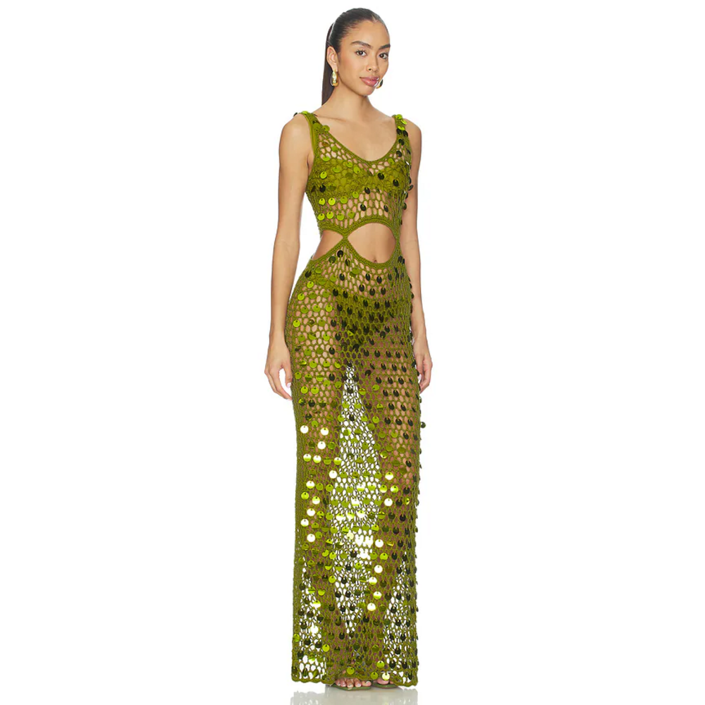 superdown Elena Maxi Dress in Moss Green - Picture 2 of 4